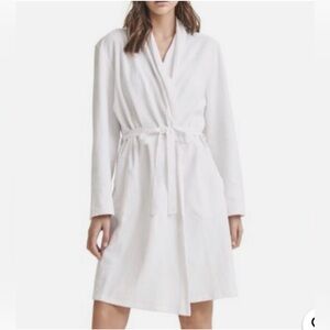 Skin Worldwide Organic Cotton French Terry Robe, White, Size XL, NWT